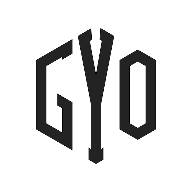 Diseño del logotipo de GYO Letra inicial GYO Monograma Logotipo con forma de hexágono