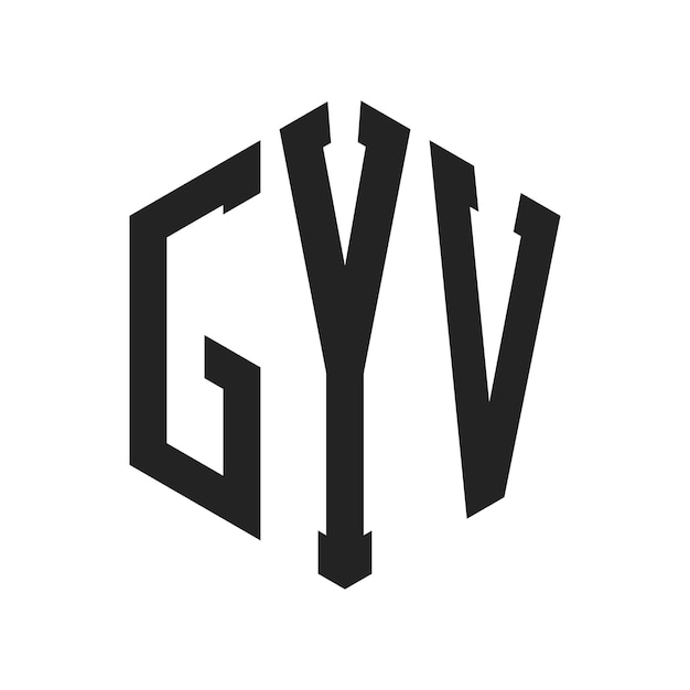 Diseño del logotipo de GYV Letra inicial GYV Monograma Logotipo con forma de hexágono