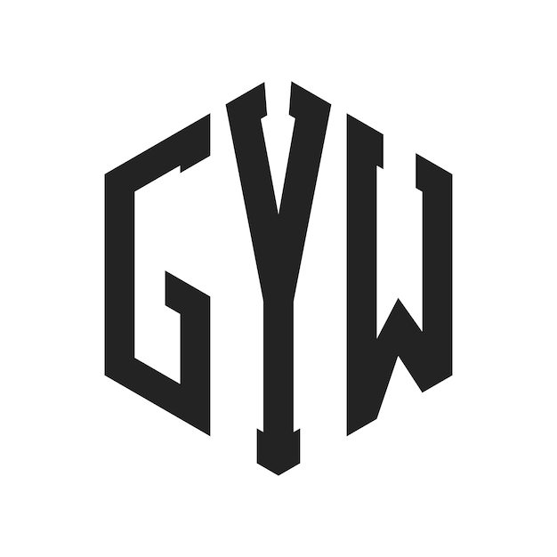 Diseño del logotipo de GYW Letra inicial GYW Monograma Logotipo con forma de hexágono