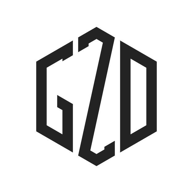 Diseño del logotipo de GZD Letra inicial GZD Monograma Logotipo con forma de hexágono