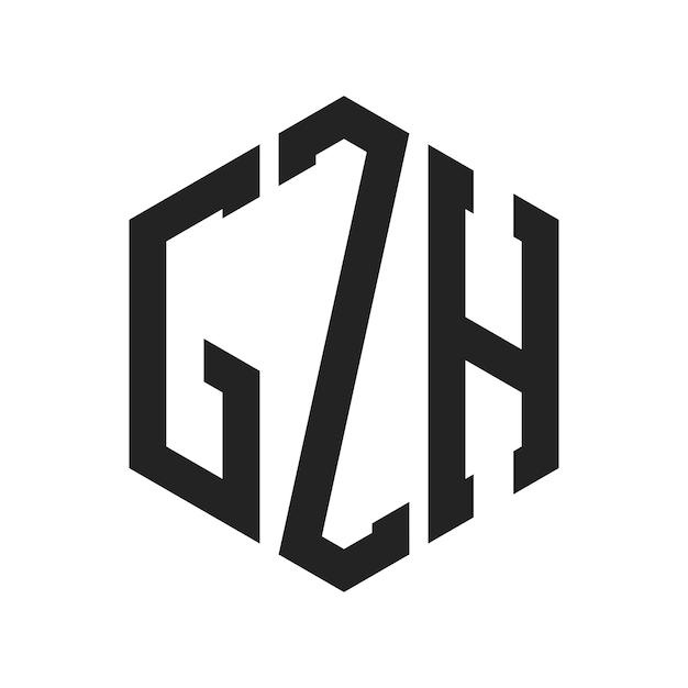 Diseño del logotipo de GZH Letra inicial GZH Monograma Logotipo con forma de hexágono