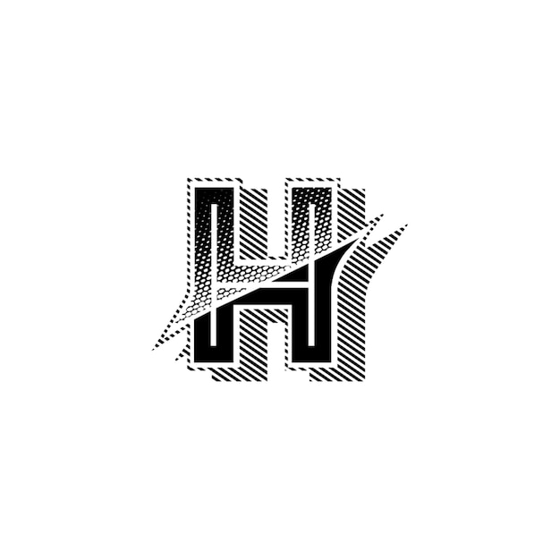 El diseño del logotipo HA monograma letra texto nombre símbolo monocromo logotipo carácter alfabeto logotipo simple