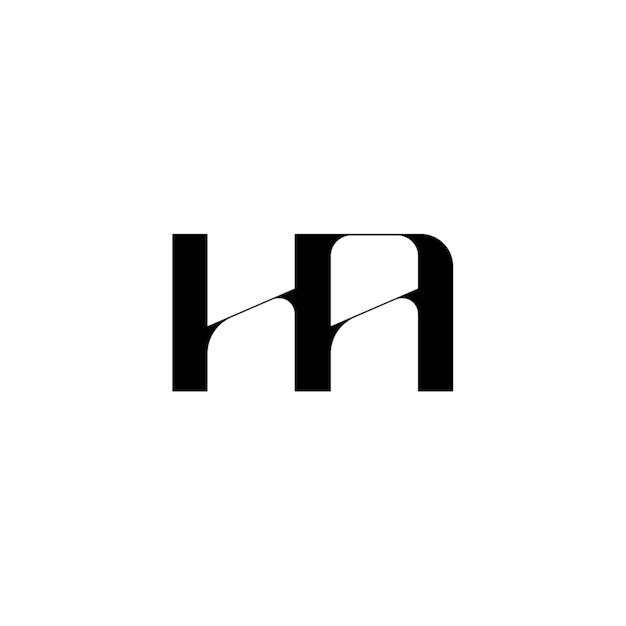 El diseño del logotipo HA monograma letra texto nombre símbolo monocromo logotipo carácter alfabeto logotipo simple