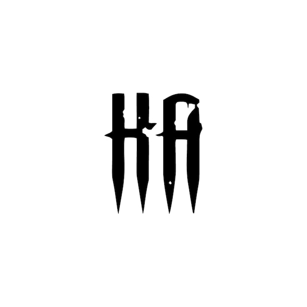 El diseño del logotipo HA monograma letra texto nombre símbolo monocromo logotipo carácter alfabeto logotipo simple