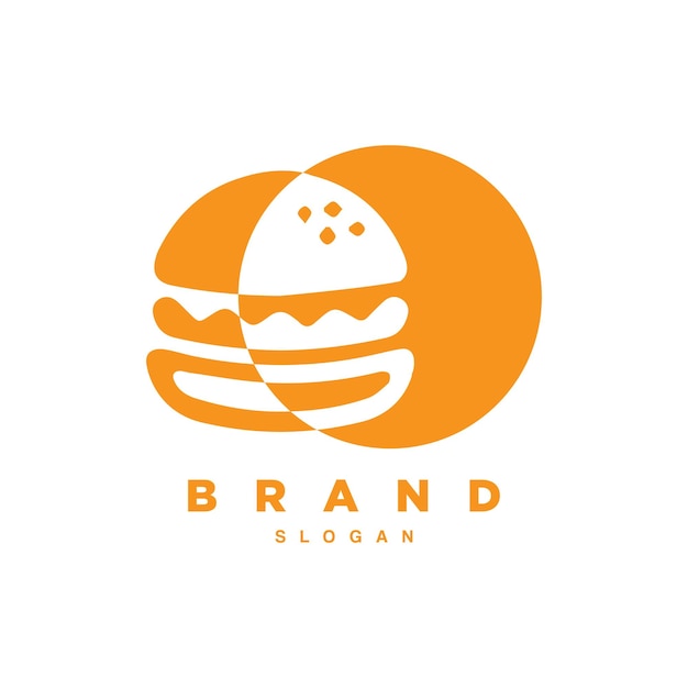 Diseño de logotipo de hamburguesa de espacio negativo circular