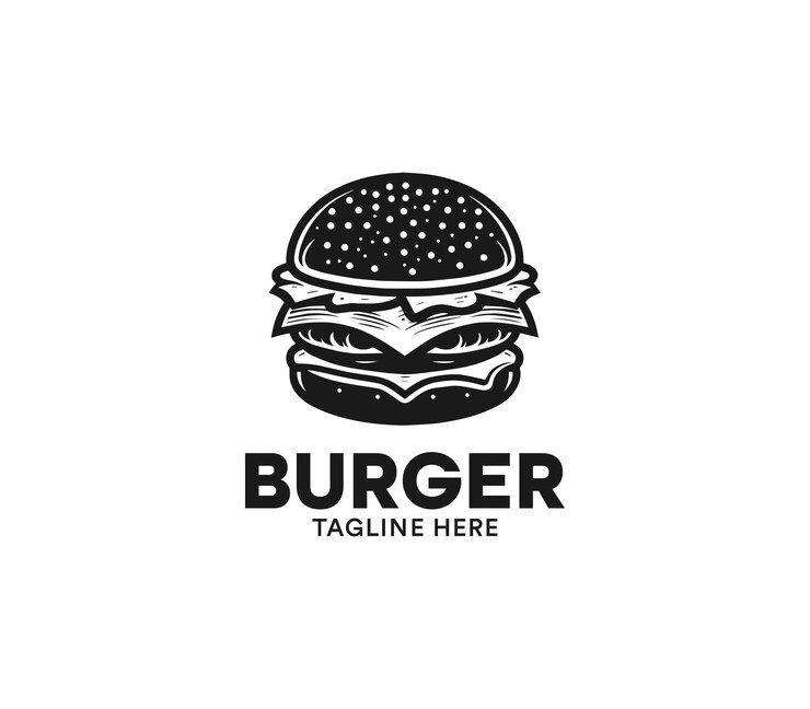 Diseño de logotipo de hamburguesa vector Logotipo de comida rápida Diseño minimalista moderno de hamburger Logotipo de la compañía de hamburguesas