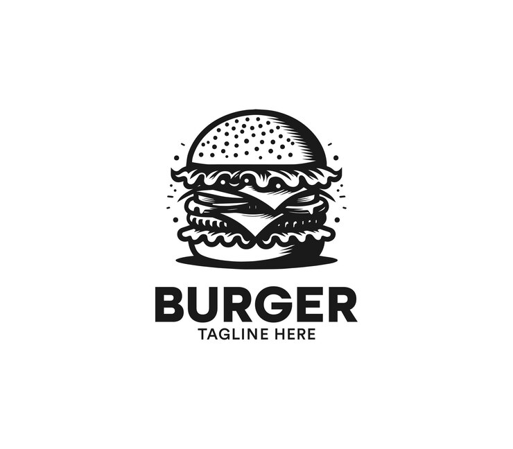 Diseño de logotipo de hamburguesa vector Logotipo de comida rápida Diseño minimalista moderno de hamburger Logotipo de la compañía de hamburguesas