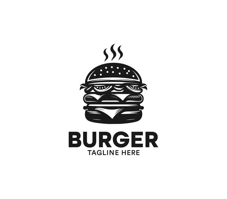 Diseño de logotipo de hamburguesa vector Logotipo de comida rápida Diseño minimalista moderno de hamburger Logotipo de la compañía de hamburguesas