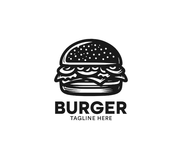 Diseño de logotipo de hamburguesa vector Logotipo de comida rápida Diseño minimalista moderno de hamburger Logotipo de la compañía de hamburguesas