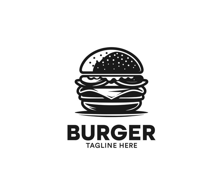 Diseño de logotipo de hamburguesa vector Logotipo de comida rápida Diseño minimalista moderno de hamburger Logotipo de la compañía de hamburguesas