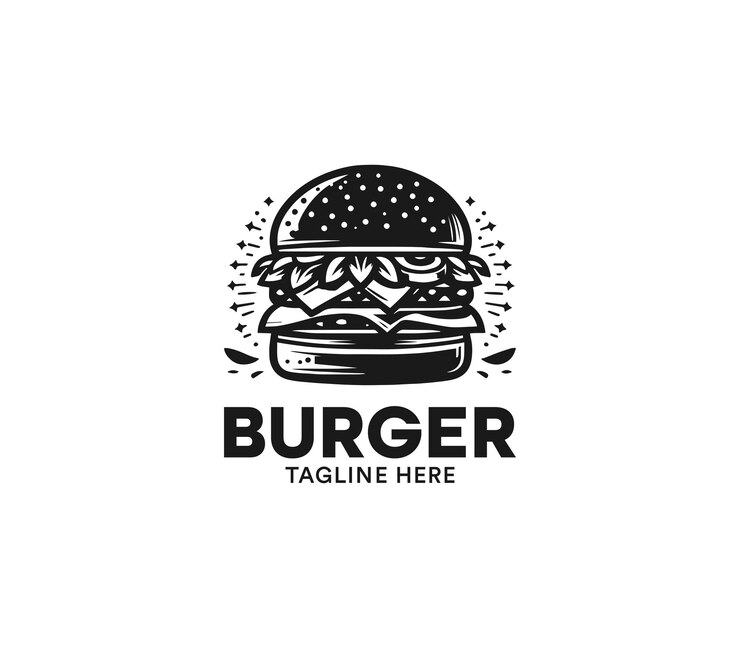 Diseño de logotipo de hamburguesa vector Logotipo de comida rápida Diseño minimalista moderno de hamburger Logotipo de la compañía de hamburguesas