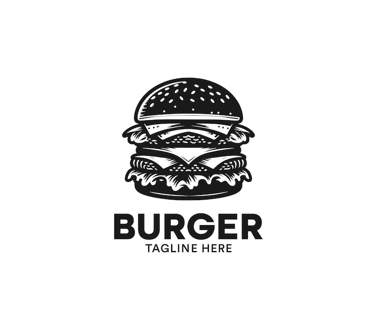 Diseño de logotipo de hamburguesa vector Logotipo de comida rápida Diseño minimalista moderno de hamburger Logotipo de la compañía de hamburguesas