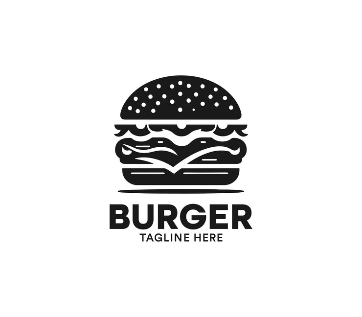 Diseño de logotipo de hamburguesa vector Logotipo de comida rápida Diseño minimalista moderno de hamburger Logotipo de la compañía de hamburguesas