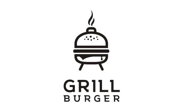 Diseño de logotipo de hamburguesas a la parrilla