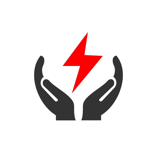 Diseño de logotipo Hand Power Logotipo de Power con concepto de mano vector Diseño de logotipo Hand and Power