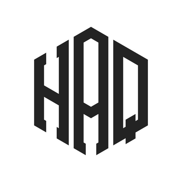 Diseño del logotipo HAQ Letra inicial HAQ Monograma Logotipo con forma de hexágono
