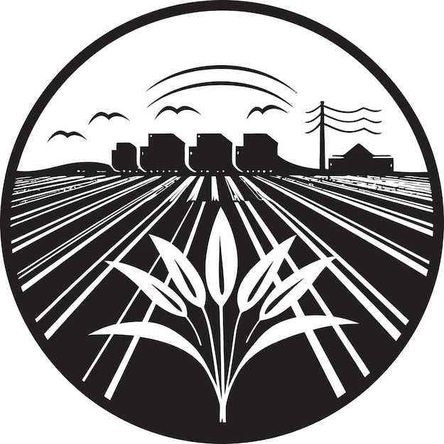 El diseño del logotipo de harvest horizon agriculture icon agronomía artística agricultura emblema vectorial