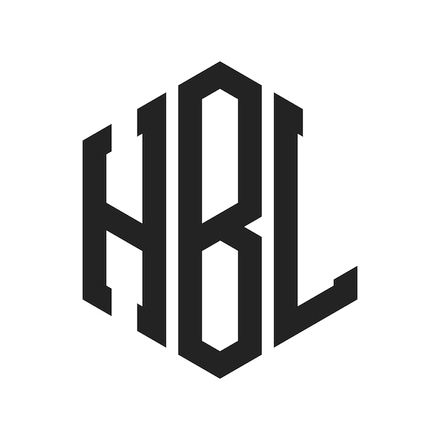 Diseño del logotipo HBL Letra inicial HBL Monograma Logotipo con forma de hexágono