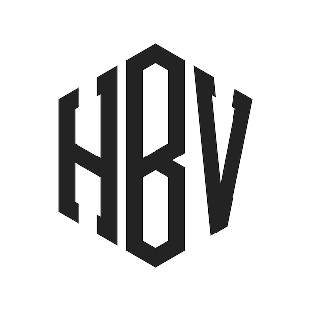 Diseño del logotipo de HBV Letra inicial HBV Monograma Logotipo con forma de hexágono