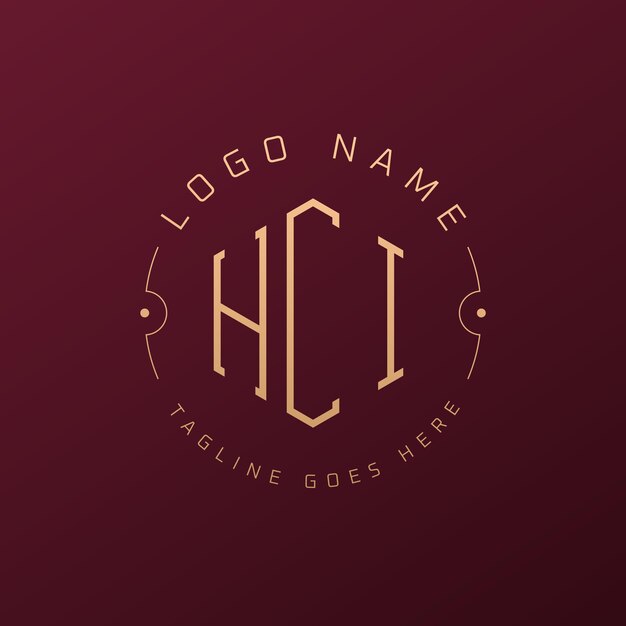 Diseño de logotipo HCI de lujo Letra elegante Logotipo HCI monograma Poligono minimalista Templata de diseño de logotipio HCI
