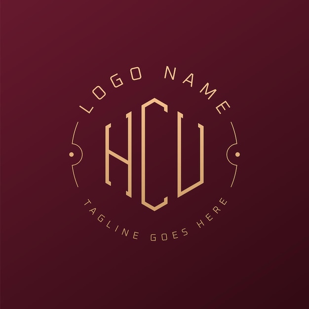 Diseño de logotipo de HCU de lujo Letra elegante HCU Monograma Logotipo minimalista Poligono plantilla de diseño de logotipo HCU