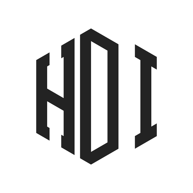Diseño del logotipo de HDI Letra inicial Monograma de HDI Logotipo con forma de hexágono