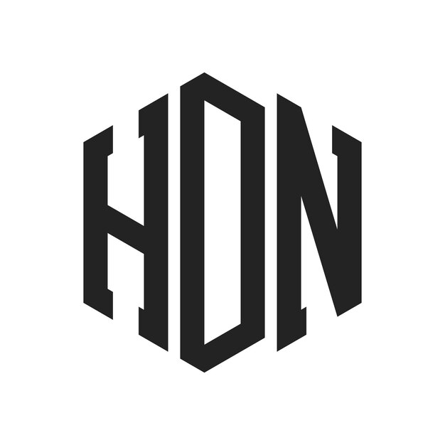 Diseño del logotipo de HDN Letra inicial Logotipo del monograma de HDN con forma de hexágono