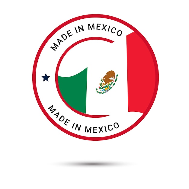 Vector diseño de logotipo hecho en méxico logotipo de banderas hecho en méxico