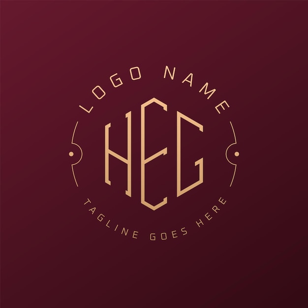 Diseño de logotipo de HEG de lujo Letra elegante HEG Monograma Logotipo minimalista Poligono Template de diseño de logotipo HEG