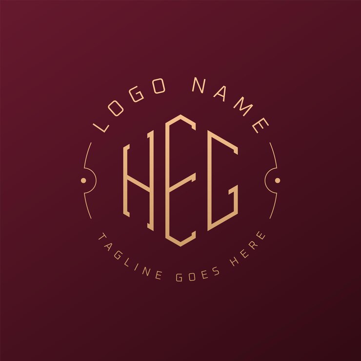 Vector diseño de logotipo de heg de lujo letra elegante heg monograma logotipo minimalista poligono template de diseño de logotipo heg