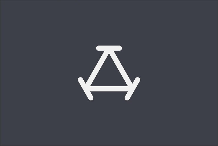 Vector diseño del logotipo de la hélice del dron en forma de triángulo icono aéreo símbolo estilo de línea resumen