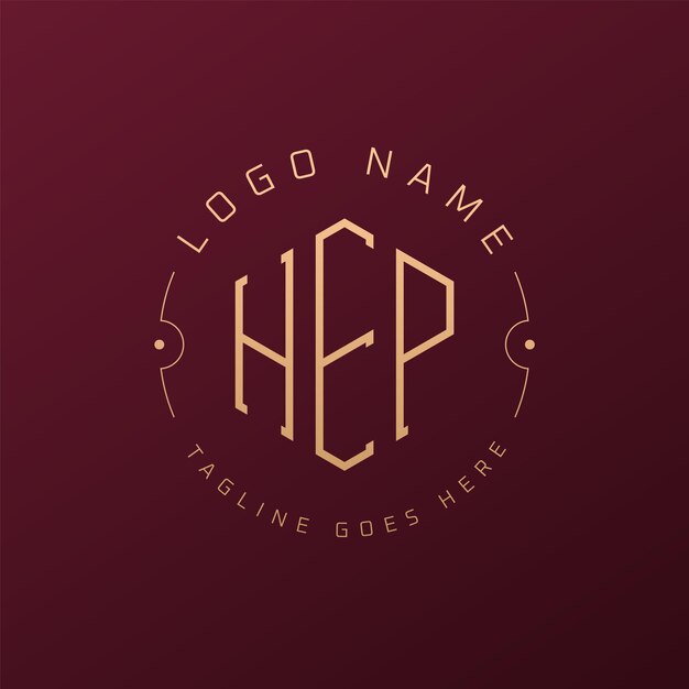 Diseño de logotipo de HEP de lujo Letra elegante HEP Monograma Logotipo minimalista Poligono Template de diseño de logotipo HEP