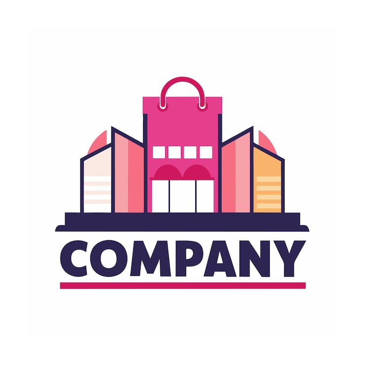 Vector diseño de logotipo hermoso y único para empresas de comercio electrónico y minorista