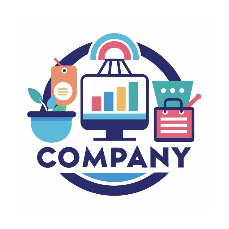 Vector diseño de logotipo hermoso y único para empresas de comercio electrónico y minorista