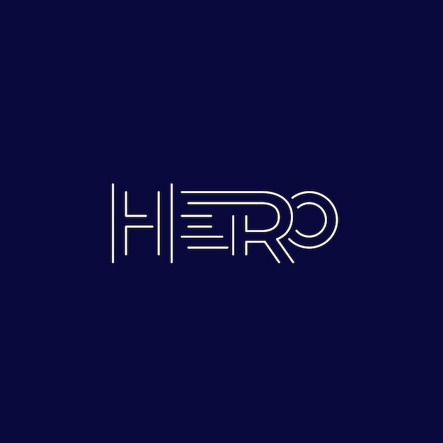 Diseño de logotipo de héroe, vector de línea