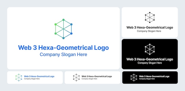 Diseño de logotipo hexa-geométrico de la web 3
