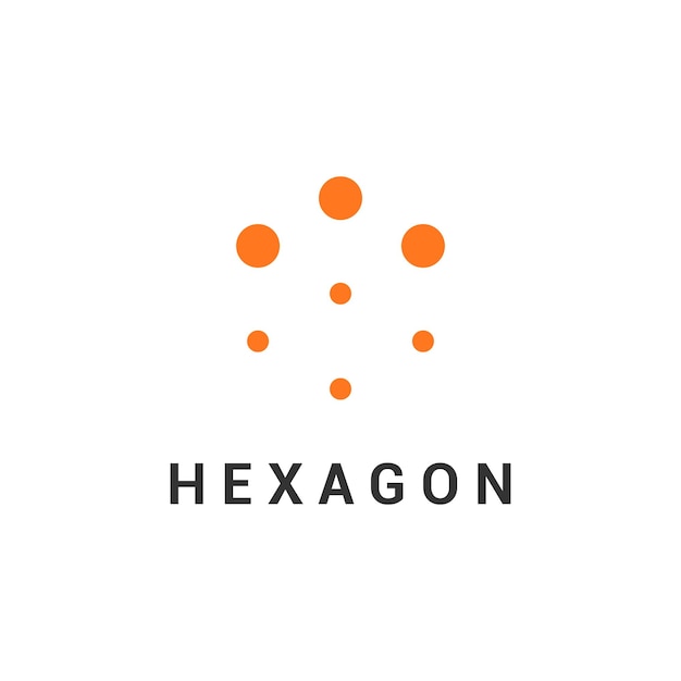 Diseño de logotipo hexagonal con círculo.