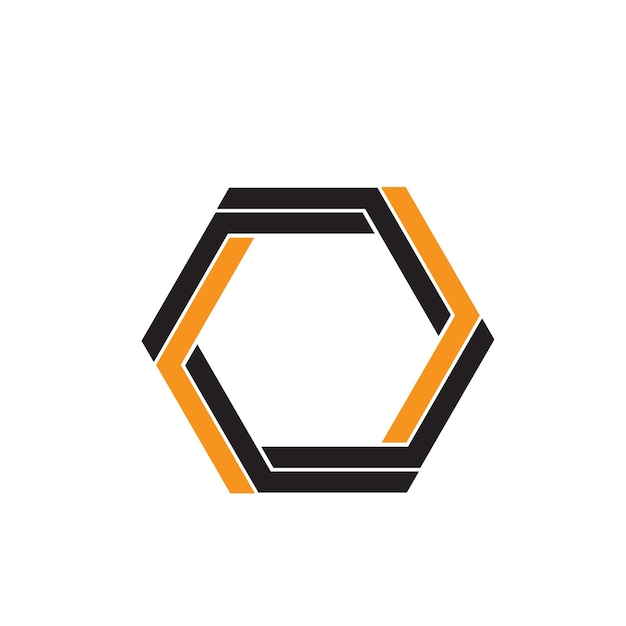 Diseño del logotipo hexagonal de estilo plano