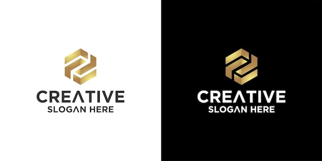 diseño de logotipo hexagonal inspiración premium