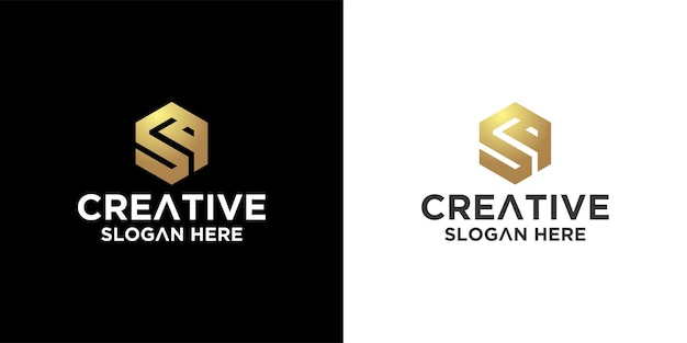 Diseño de logotipo hexagonal inspiración premium