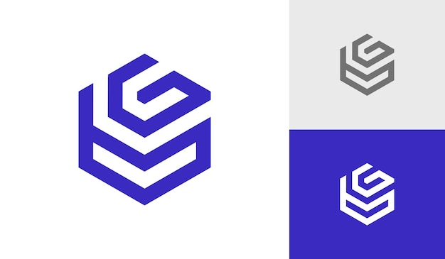 Diseño de logotipo hexagonal letra BG