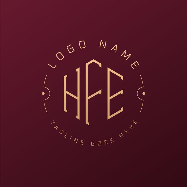 Diseño de logotipo de HFE de lujo Letra elegante HFE Monograma Logotipo minimalista Poligono Estampa de diseño de logotipo HFE