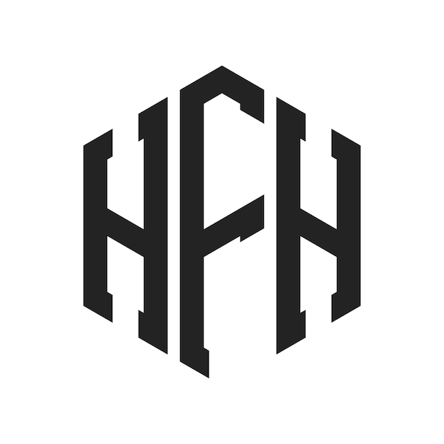 Diseño del logotipo de HFH Letra inicial HFH Monograma Logotipo con forma de hexágono