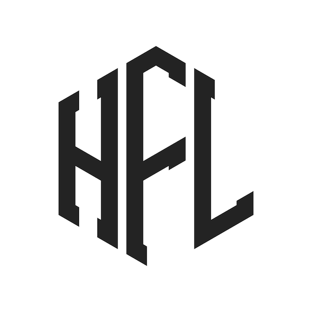 Diseño del logotipo de HFL Letra inicial HFL Monograma Logotipo con forma de hexágono