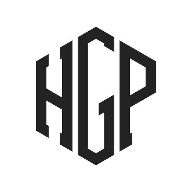 Diseño del logotipo de HGP Letra inicial HGP Monograma Logotipo con forma de hexágono