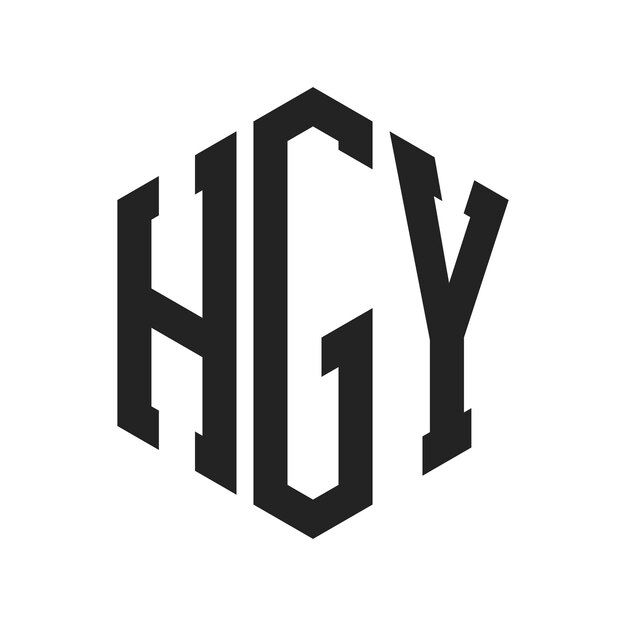 Diseño del logotipo de HGY Letra inicial HGY Monograma Logotipo con forma de hexágono