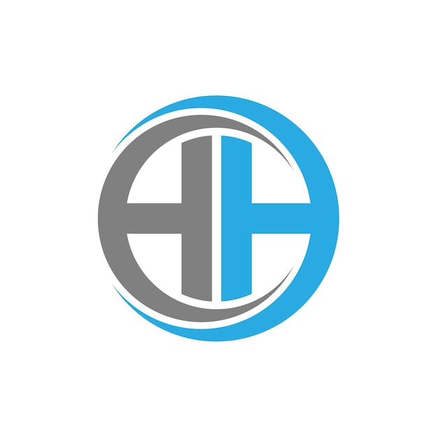 diseño del logotipo hh azul y negro