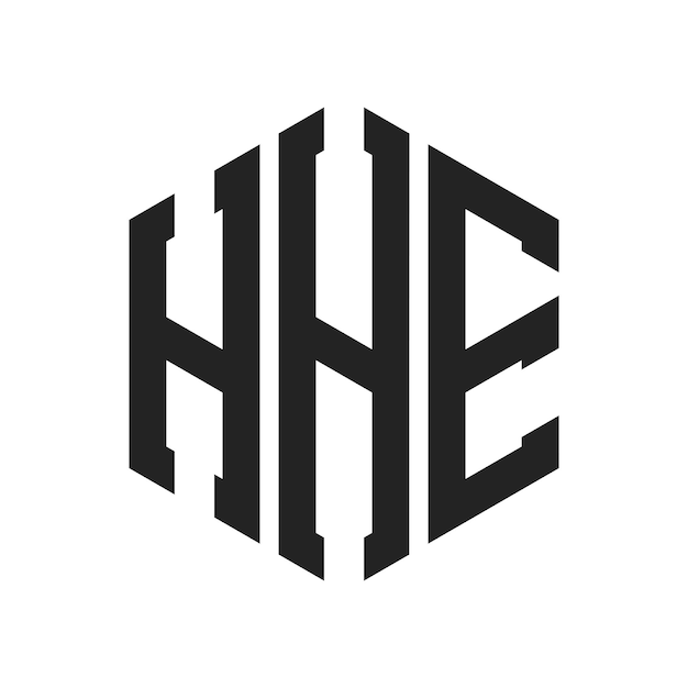 Diseño del logotipo HHE Letra inicial HHE Monograma Logotipo con forma de hexágono