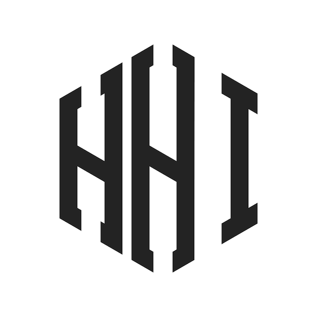 Diseño del logotipo de HHI Letra inicial HHI Monograma Logotipo con forma de hexágono