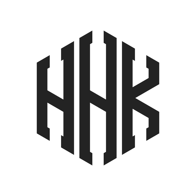Diseño del logotipo de HHK Letra inicial HHK Monograma Logotipo con forma de hexágono